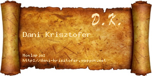 Dani Krisztofer névjegykártya
